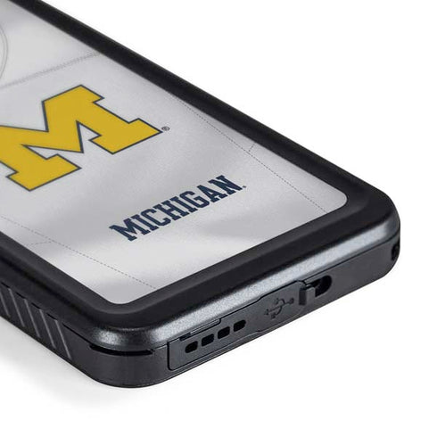 University of Michigan White Jersey Galaxy S24 Plus Waterproof Case
